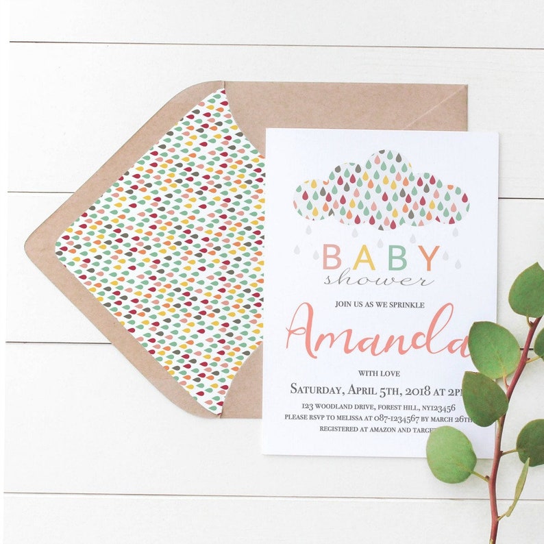 Sprinkle Shower Invite Matching Envelope Liner Confetti Invite Sprinkle Invite Matching Envelope Inserts Sprinkle Invitation
