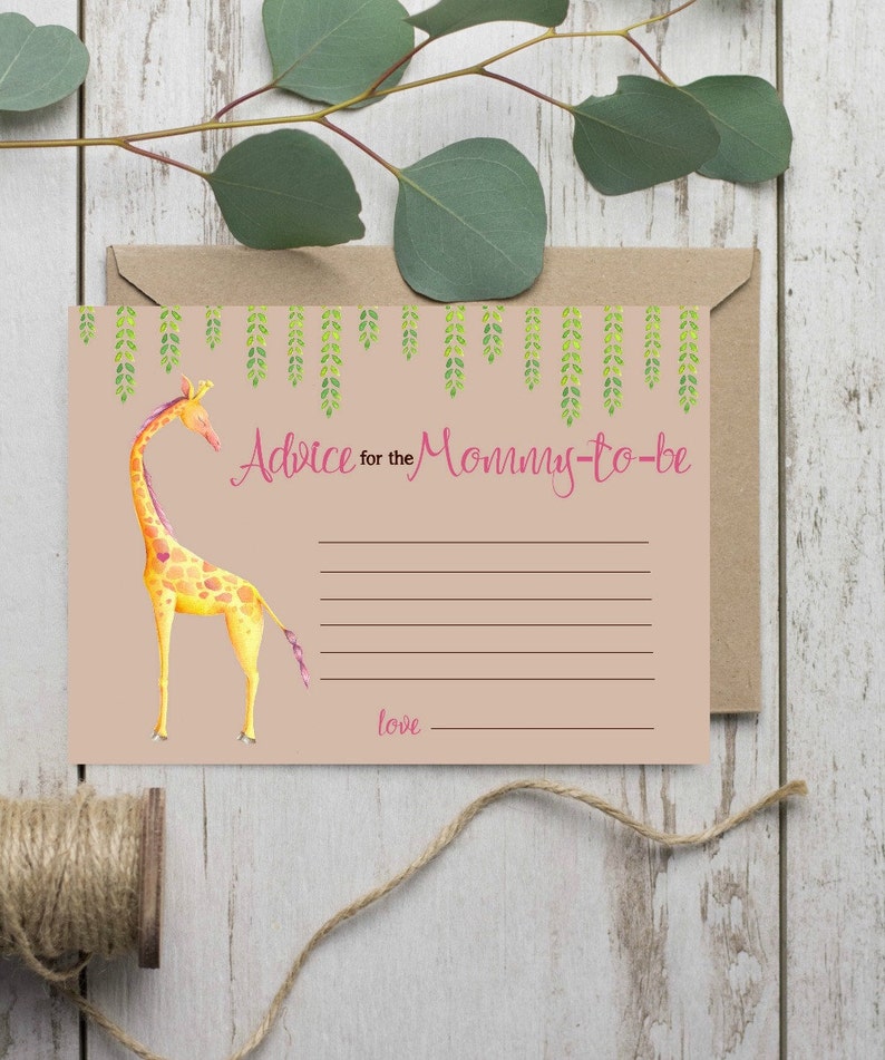 Jungle Baby Shower Baby Shower Invitation Girl Girl Baby Shower Baby Shower Thank You Cards Giraffe Baby Shower Giraffe Invitation