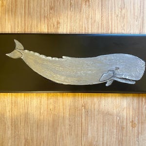 Sperm whale original ceramic tile painting, splashback, wall art, coaster