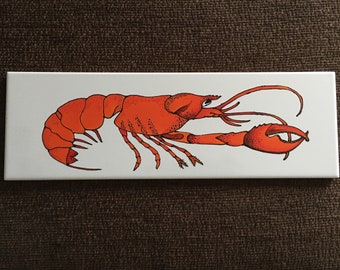 Rock Lobster original ceramic tile painting, splashback, wall art, coaster