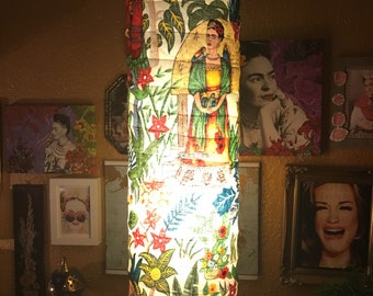 Lamp Eclectic Frida motif fabric Viva la Vida Living Style Lamp Gift Interior Home sweet Home Floor Lamp Interior Gift