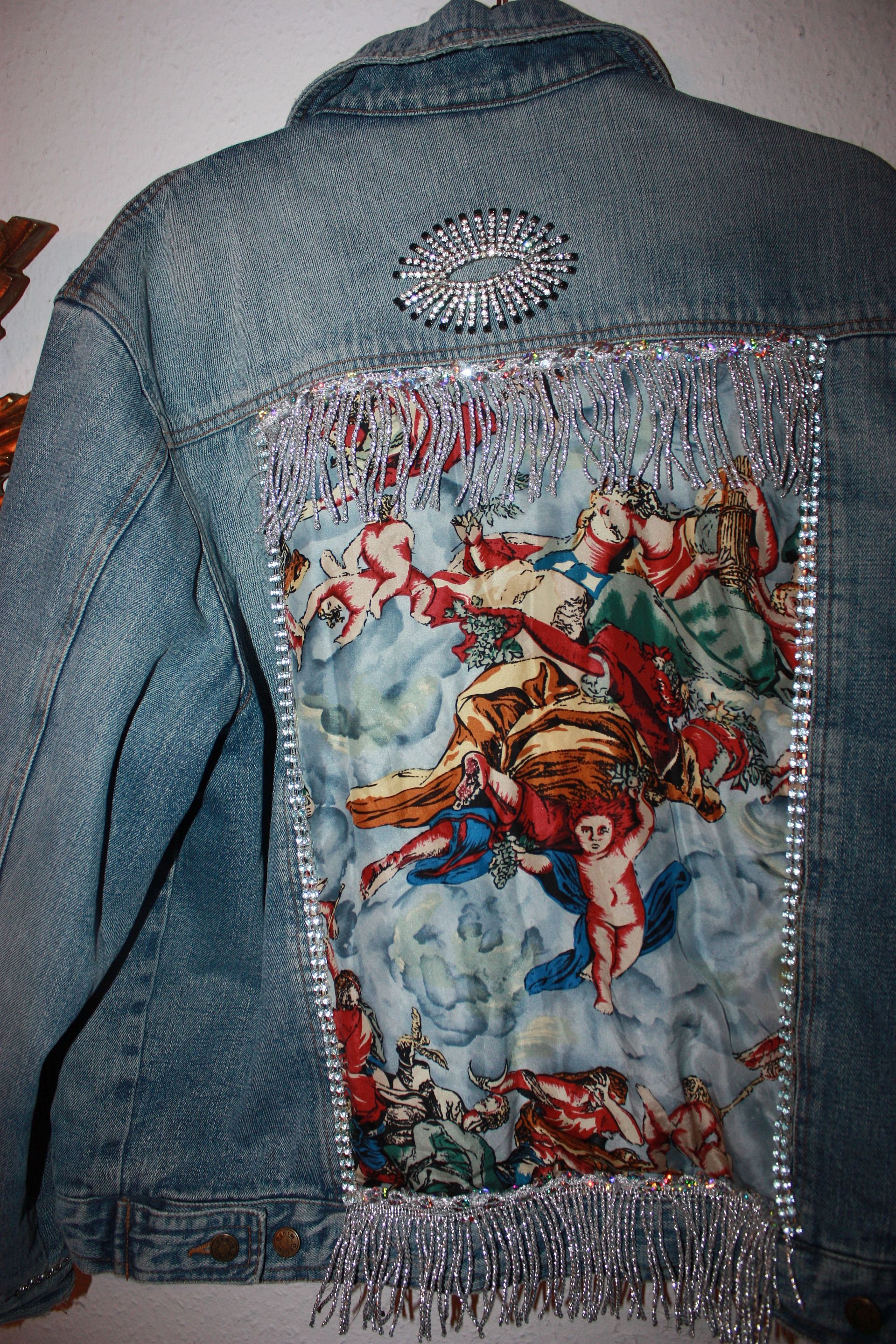 denim rhinestone jacket