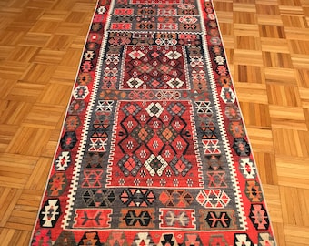Turkish runner rug neutral runner rug TURKISH VINTAGE RUG efk75 Runner rug 2.4x10.8 feet Kitchen runner rug faded runner rug