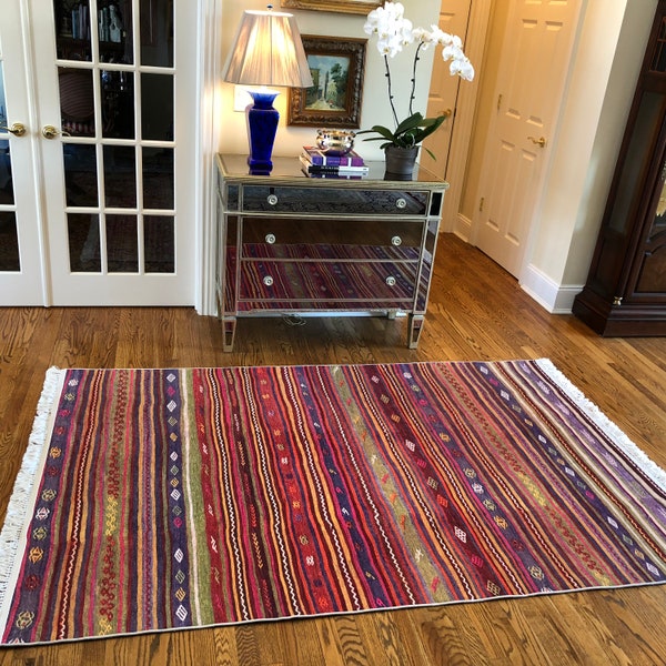 Brand New Turkish Kilim Design Striped Area Rugs and Runner Rug for hallway kitchen living room 2.6'x10, 4'x6', 5'x7', 5'x8',  6'x9', 7'x10'