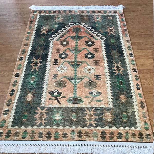 Nouveau tapis turc Kilim Design Area, tapis de coureur pour cuisine, tapis de chambre à coucher, tapis de salon 2.6'x10', 4'x6' ou 5'x7' ou 6'x9' ou 7'x10' Denizli