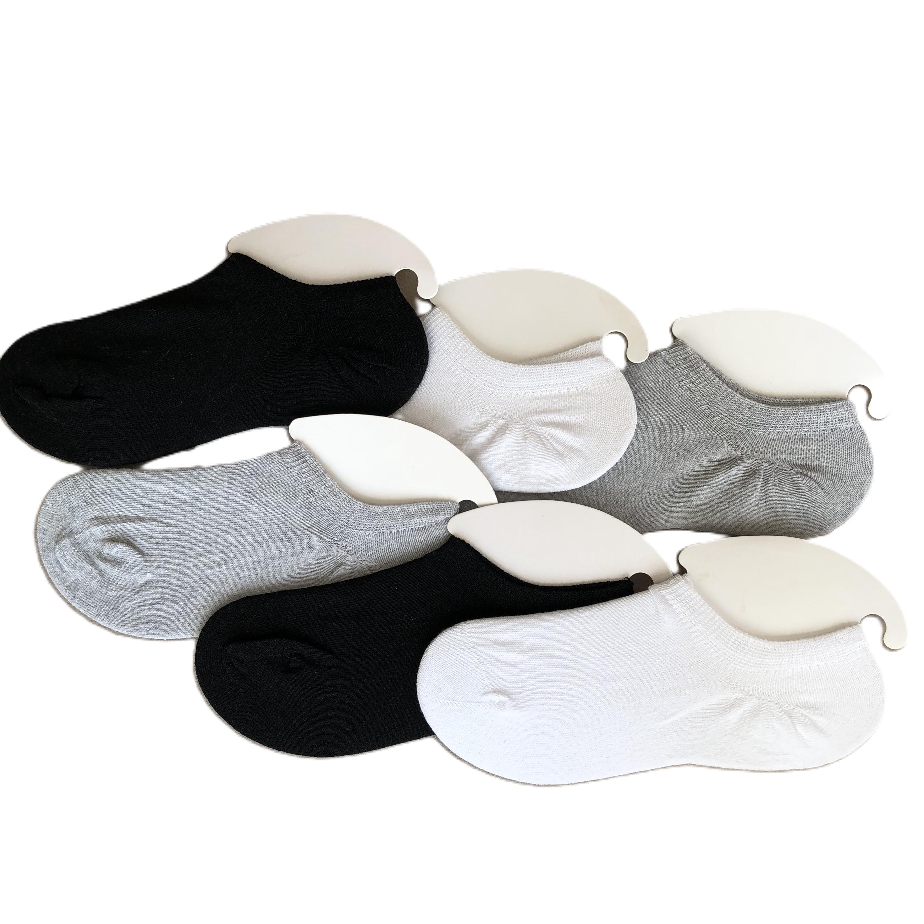 6 Pairs Mens Ankle Socks, Low Cut Athletic Running Sports Breathable Casual Socks for Men Black White Grey