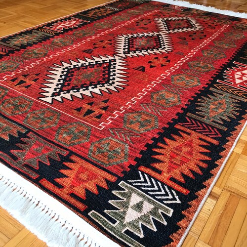 Brand New Turkish Kilim Design Area Rug and Runner Rug for kitchen, bedroom, living room 2.6'x10', 4'x6', 5'x7', 6'x9', 7'x10' Bohemian