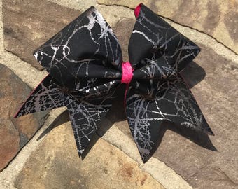 Black and silver cheer bow