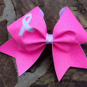 Breast cancer awareness cheer bow
