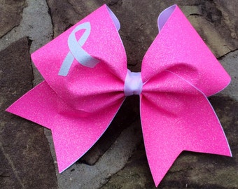 Breast cancer awareness cheer bow