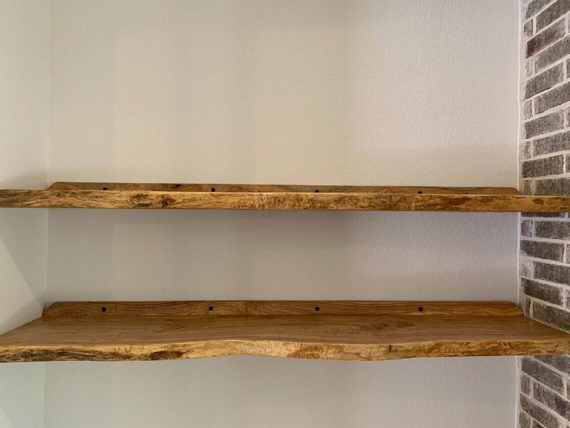 Live Edge Ash shelves 2476 L 1216 Etsy