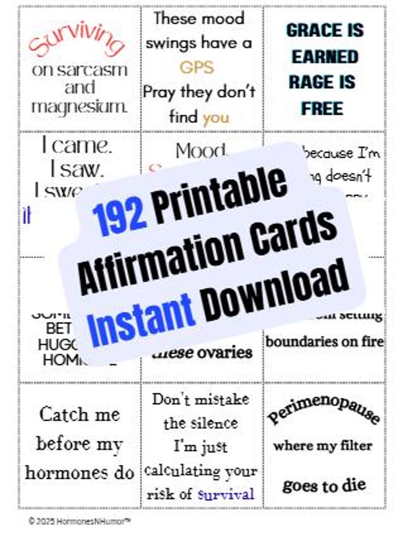 192 Printable Affirmation Cards – Sassy, Soulful, and Laugh-out-loud ...