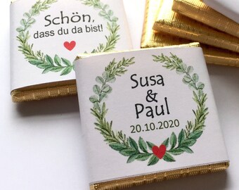 GastgeschenkHochzeit | Schokolade mit Banderole | personalisiert | handgefertigt | Tischdeko