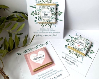 Baptism or Communion Favors | Personalized with Names | Chocolates with Card | So glad you're here! | Thank You Gift