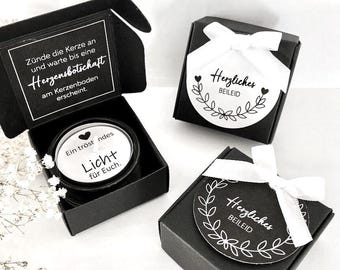 Kondolenz Beerdigung | Gedenklicht | Trost Geschenk Trauer | Teelichtbotschaft | Beileid