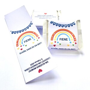 Christening favors | Wrappers for Ritter Sport Mini chocolates | Christening | Communion | Table decoration with rainbow image 4
