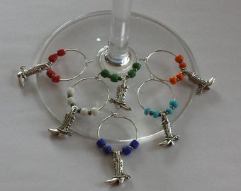 Cowboy Boot Wine Charms