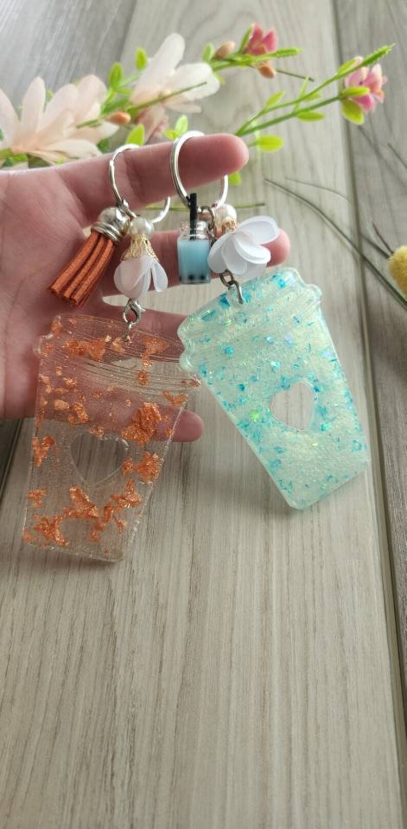 Coffee Cup Keychain Etsy