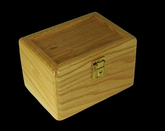 PIKES PEAK Stash Box, Red Oak/Large Stash Box/ Locking Stash Box/Stash Boxes/Wooden Stash Box/Custom Stash Box/Weed Stash Box