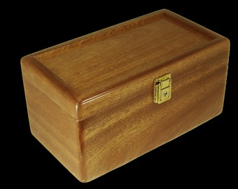 THE BROADMOOR Stash Box, Mahogany,/Large Stash Box/ Locking Stash Box/Stash Boxes/Wooden Stash Box/Custom Stash Box