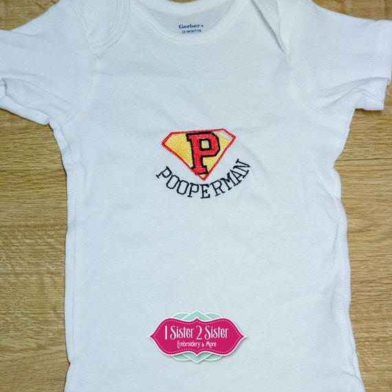 Pooperman Shirt Superman Baby Gift Etsy