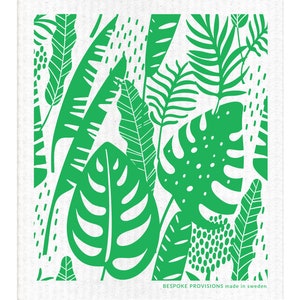 Tropical Leaves Swedish Dishcloth