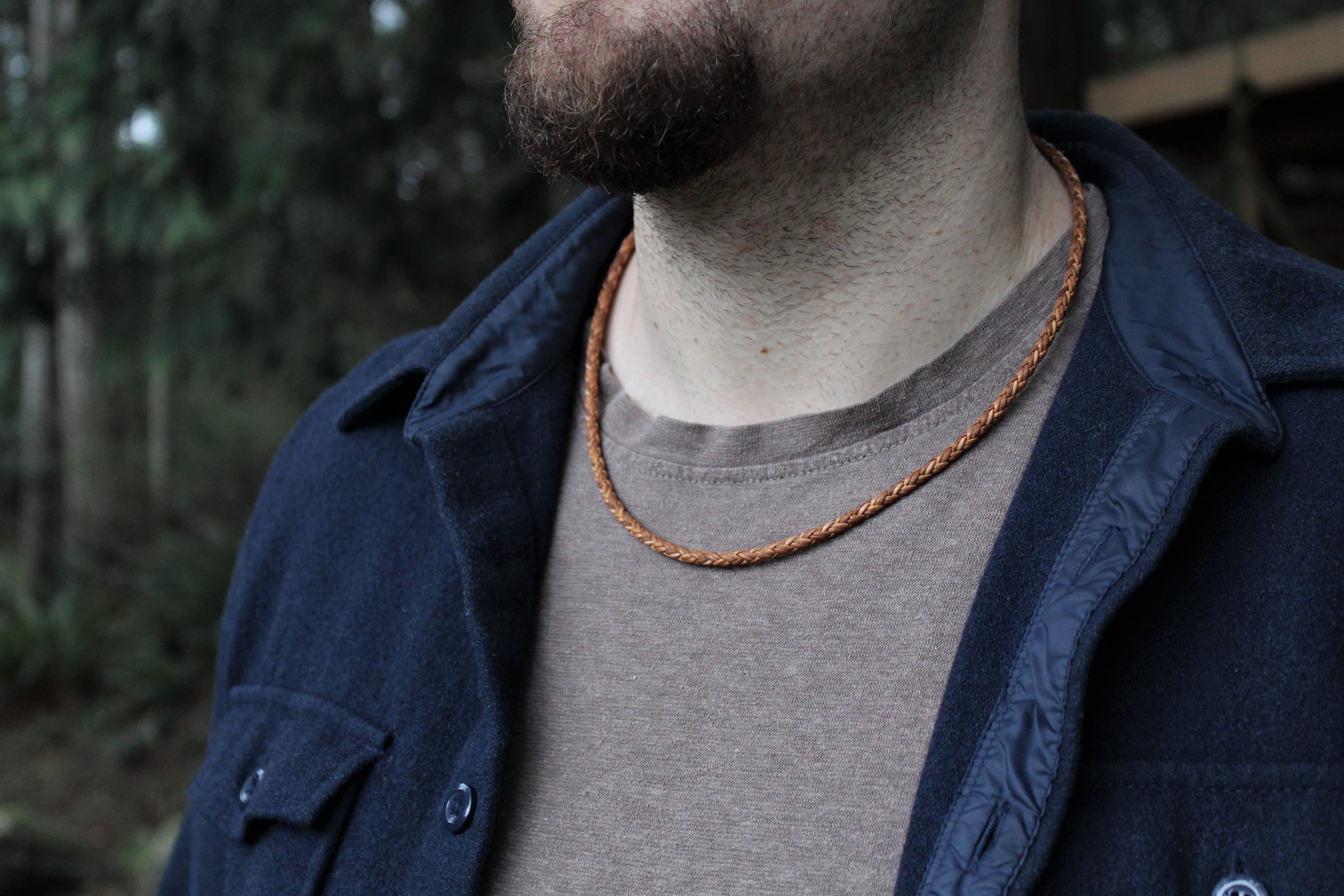 Stannum Leather Plate Necklace – PRY - アクセサリー