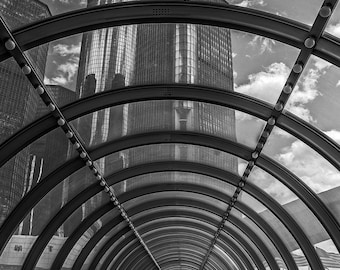 Print Wall Art - B&W Detroit Renaissance Center - Single print - Professional Grade Print Great for Wall Art and Interior Design