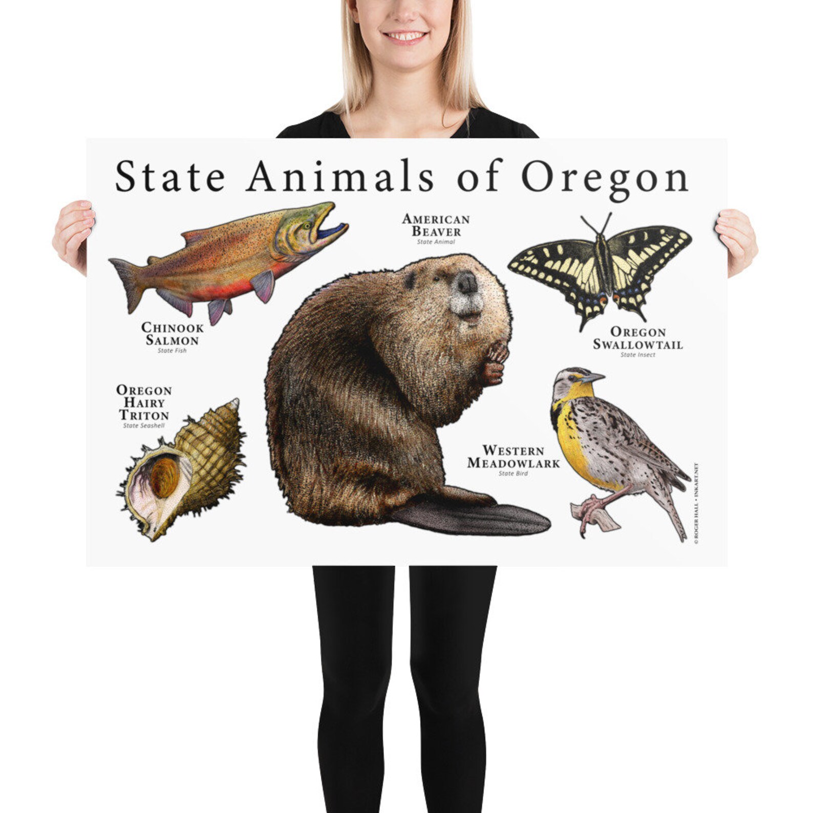 Oregon State Animals Poster Print Etsy