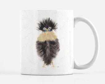 Bad Hair Day Whimsical Bird Coffee Mug, Bird Lovers Fun Ceramic Mug