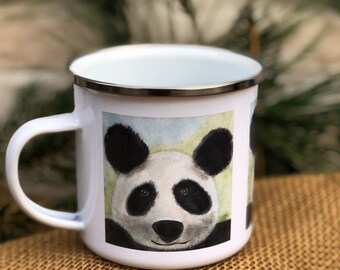 Panda Wrap Around Design Camping Mug, Children's Gift, Camp Coffee Mug