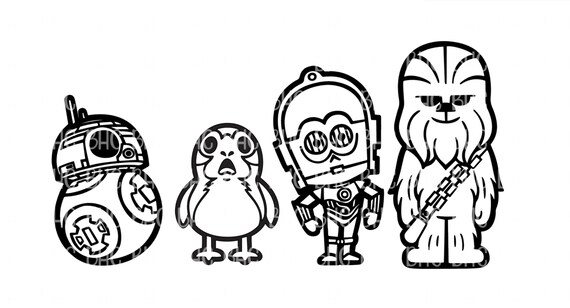 Star Wars Characters Outlines Png Digital Download Etsy