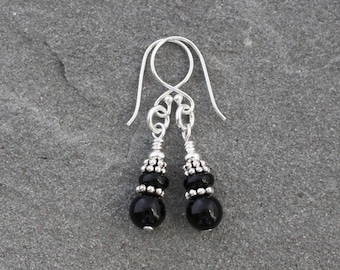 Black Onyx Earrings with Sterling Silver