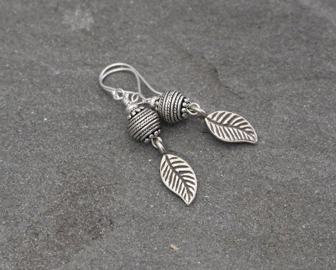 Tres Chic Silver-Crystal Single Leaf Earring main image 1