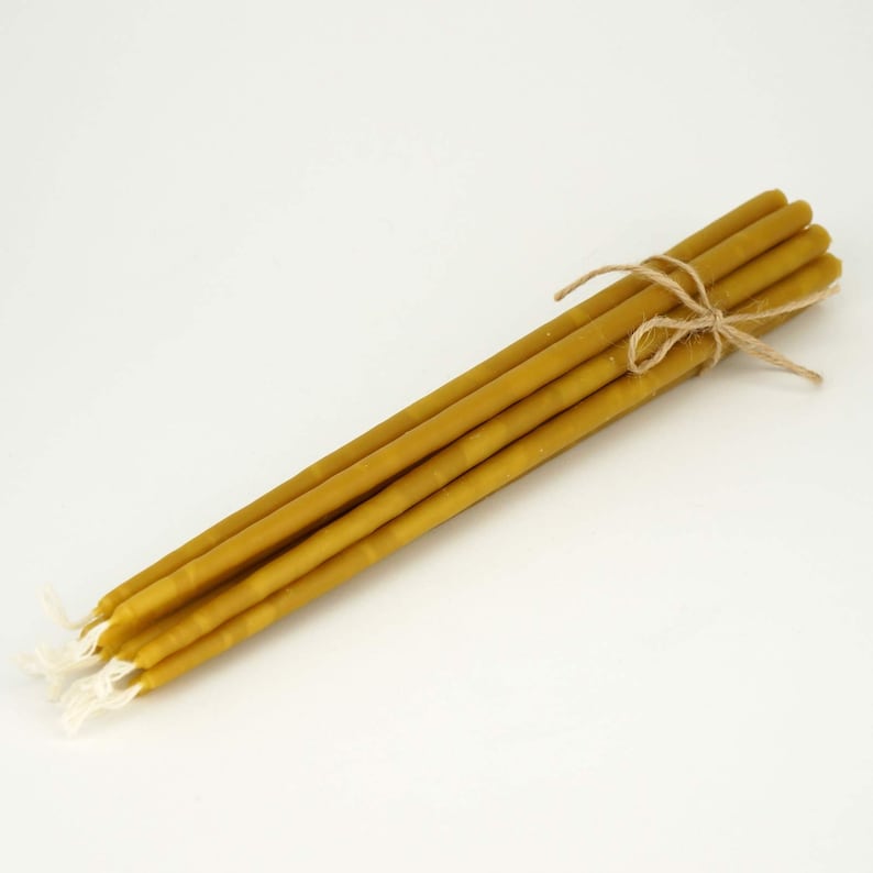 Pure Beeswax Candles Orthodox Church Tapers 9 22cm, Handmade Bulk Savings Packs 10 Candles