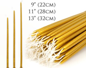 hand dipped 11/" // 27cm Pure beeswax church taper Greek candle Discount Packs