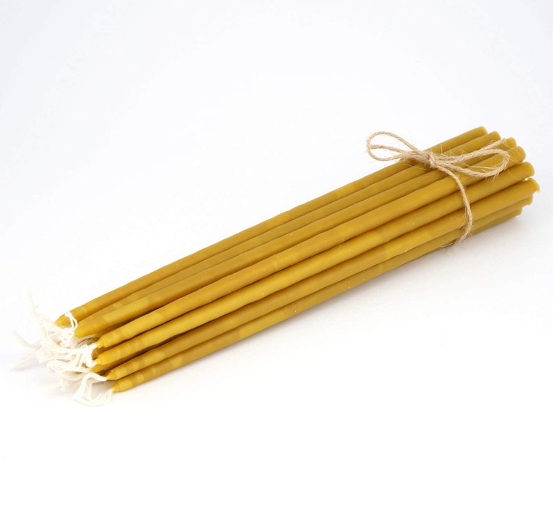 Pure Beeswax Orthodox Candles Thin Church Tapers, Handmade, Hand Dipped, Natural Honey Aroma Discount Packs image 6