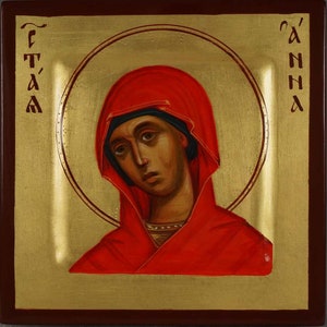 Saint Anna Hand-Painted Icon Byzantine Orthodox Icon of St Anne MADE TO ORDER