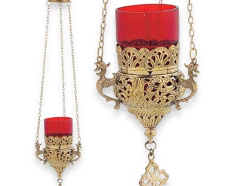 Hanging Vigil Lamp | Orthodox Oil Lamp | Floating Wick Candles