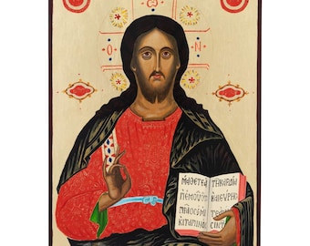 Jesus Christ the Teacher Icon, Hand-Painted Gold Leaf, 30×21cm