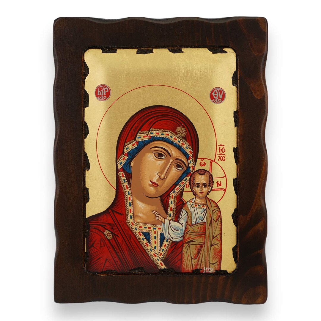 Theotokos of Kazan Icon - Greek Orthodox Byzantine Art | Handmade on ...