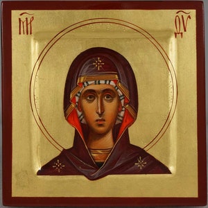 Theotokos Hand-Painted Icon Byzantine Orthodox Virgin Mary Mother of God Icon