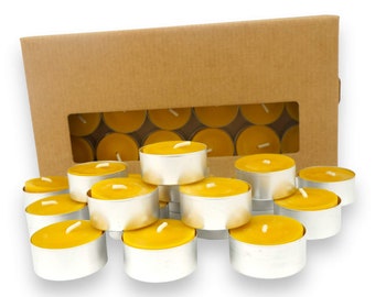 Pure Beeswax Tealight Candles - 36pcs