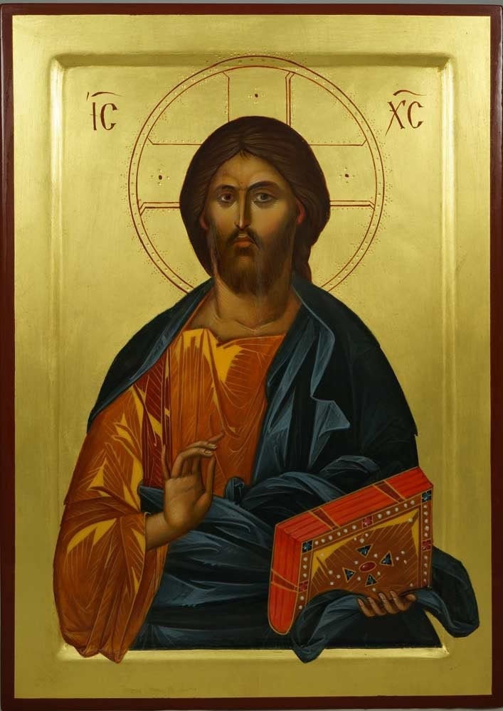 イエス・キリスト全能者手描きアイコン ビザンチン正教会