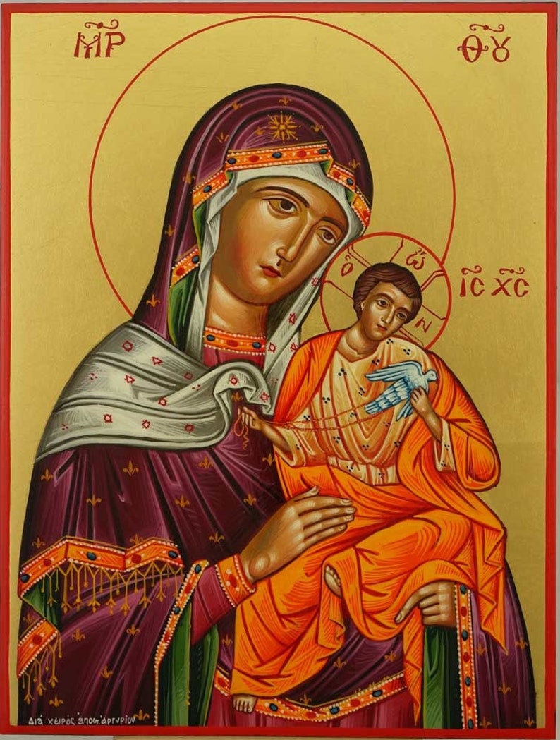 Mother of God Konevskaya Icon Virgin Mary Icon Hand-painted - Etsy