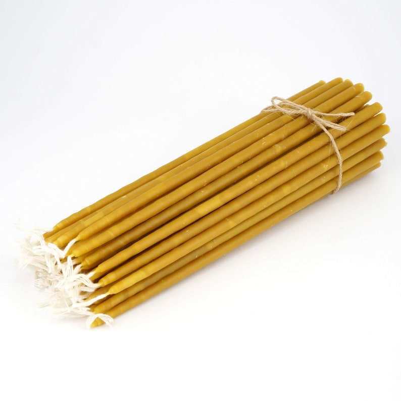 Pure Beeswax Candles Orthodox Church Tapers 9 22cm, Handmade Bulk Savings Packs 50 Candles