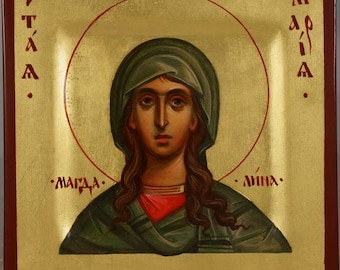 St Mary Magdalene Hand-Painted Icon Byzantine Orthodox Icon Miniature MADE TO ORDER