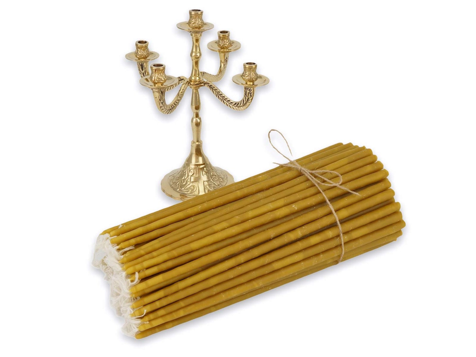 FiveCandle Brass Candelabrum Church Candle Holder 100 Etsy