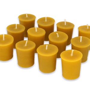 Pure Beeswax Votive Candles - Natural Beeswax Votives for Prayer, Meditation, Offering and Devotion | Small Altar Candles