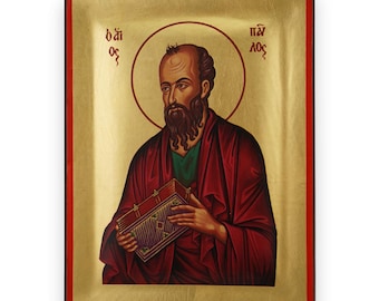 St Paul the Apostle Icon - Raised Border Christian Orthodox Icon | Handmade on Solid Natural Wood | Gift-Ready - Ships in a Box